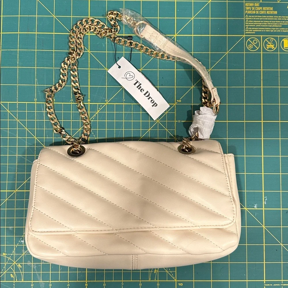 NWT - The Drop Women's Koko Chain Strap Flap Bag One Size, Bone - Picture 14 of 15